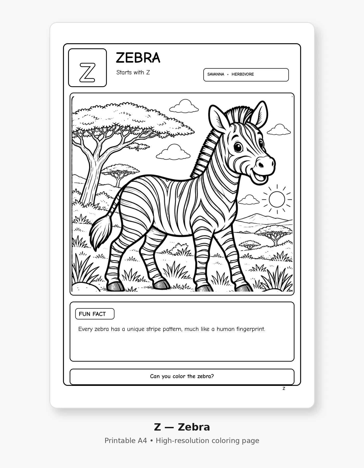 Animal Alphabet Adventures sample page 3