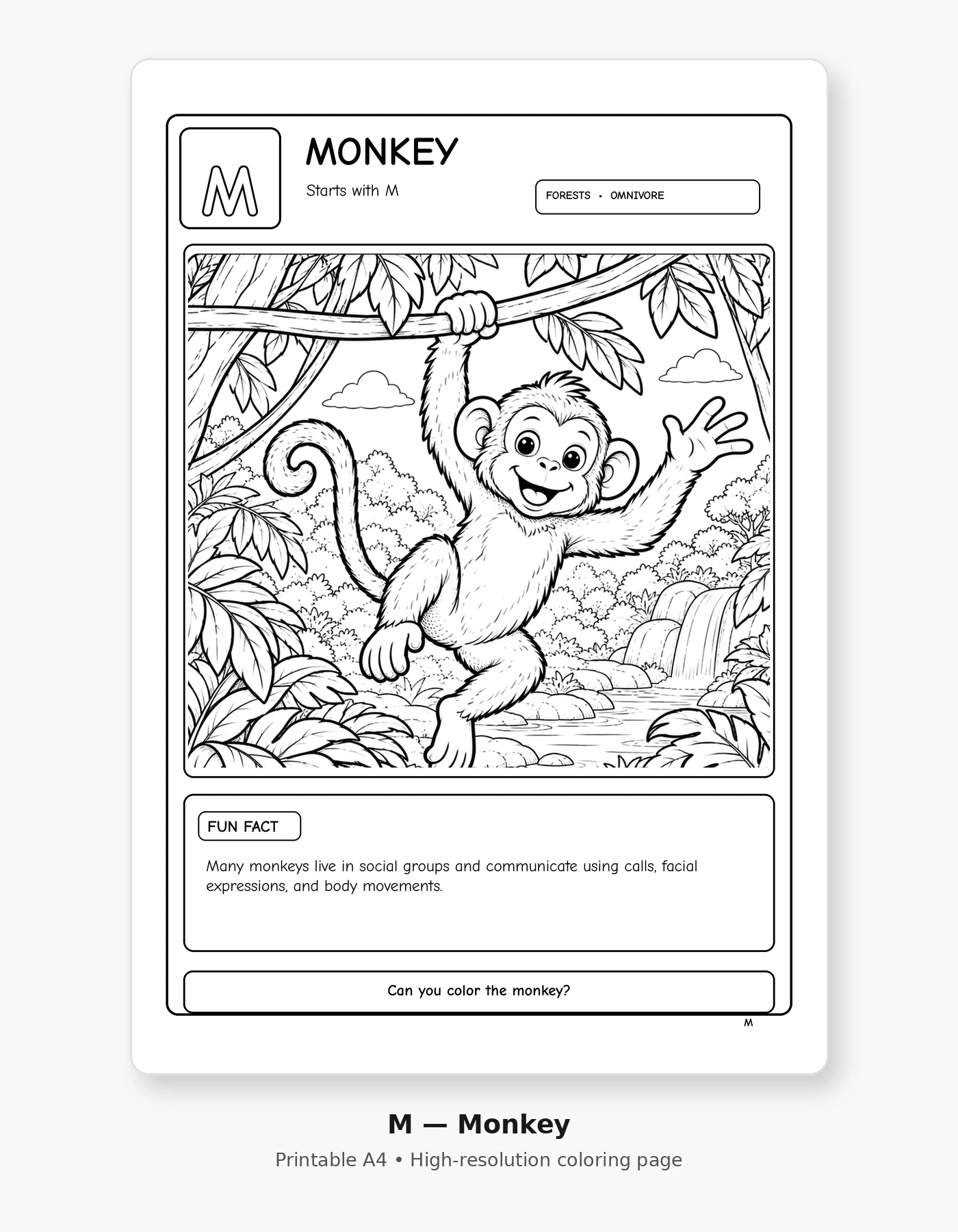 Animal Alphabet Adventures sample page 2